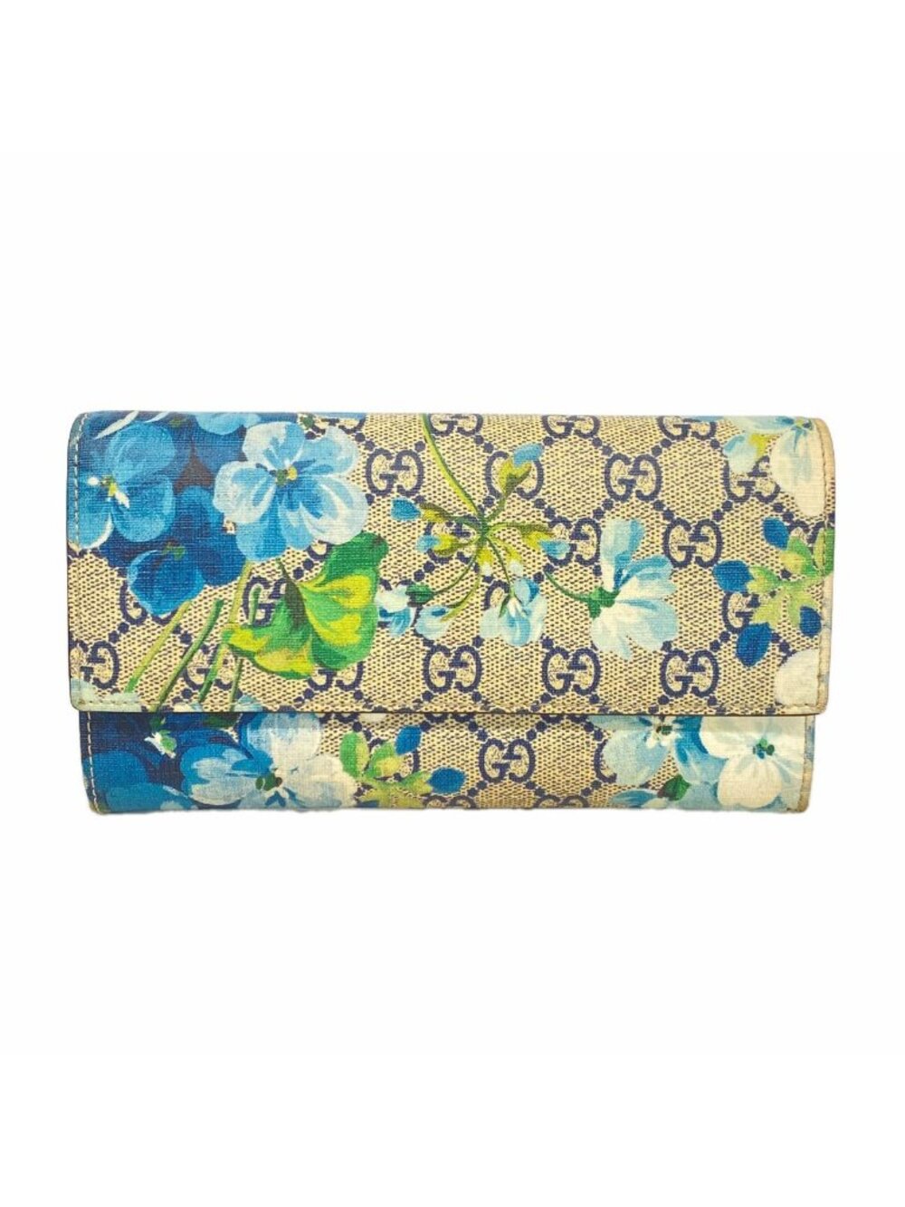 Gucci Wallet GG Blooms Navy Gold
